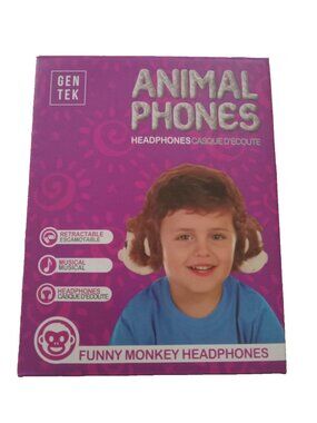 Funny Monkey Animal Headphones, Brand New In Box